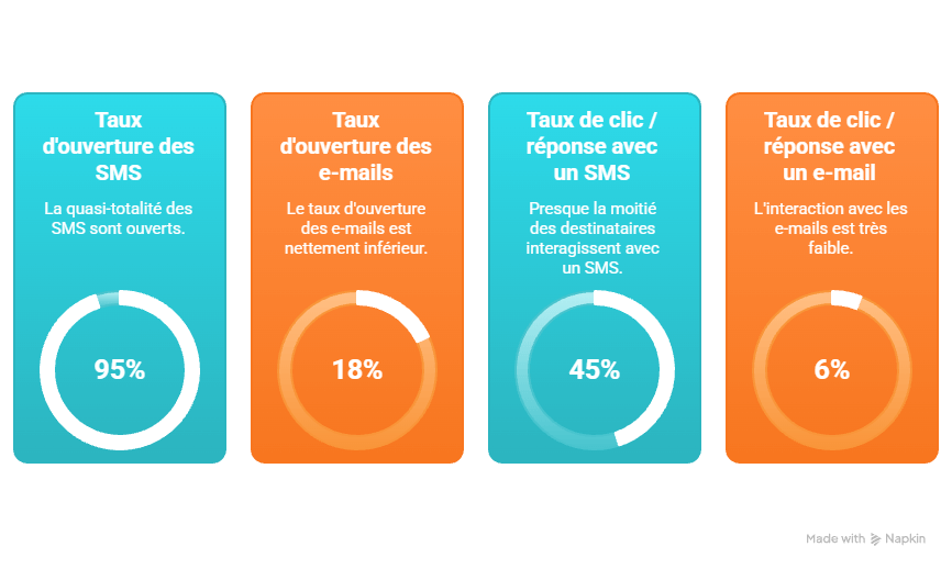 Statistiques sms marketing vs email marketing